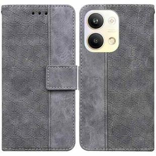 For OPPO Reno9 Pro Geometric Embossed Leather Phone Case(Grey)