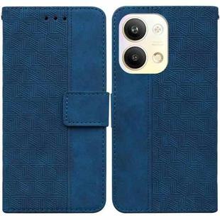 For OPPO Reno9 Pro Geometric Embossed Leather Phone Case(Blue)