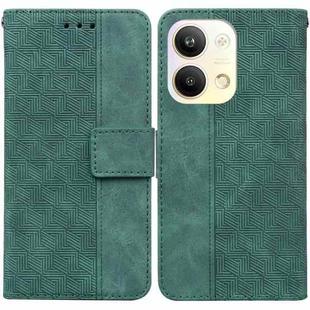For OPPO Reno9 Pro Geometric Embossed Leather Phone Case(Green)