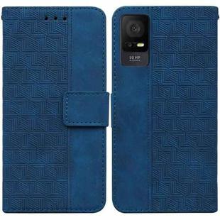 For TCL 408 Geometric Embossed Leather Phone Case(Blue)