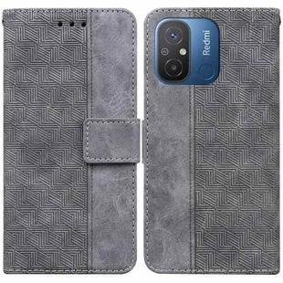 For Xiaomi Redmi 12C / 11A Geometric Embossed Leather Phone Case(Grey)