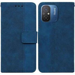 For Xiaomi Redmi 12C / 11A Geometric Embossed Leather Phone Case(Blue)