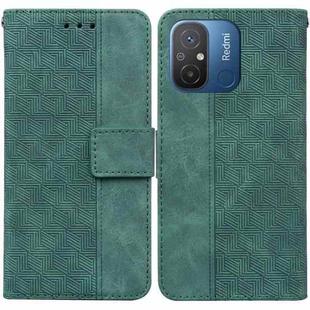 For Xiaomi Redmi 12C / 11A Geometric Embossed Leather Phone Case(Green)