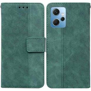 For Xiaomi Redmi Note 12 4G Global Geometric Embossed Leather Phone Case(Green)