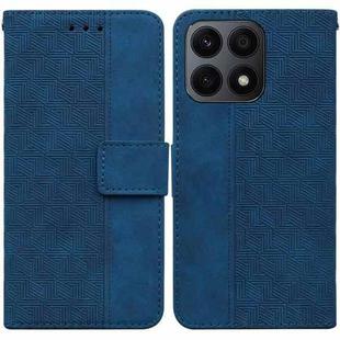 For Honor X8a Geometric Embossed Leather Phone Case(Blue)