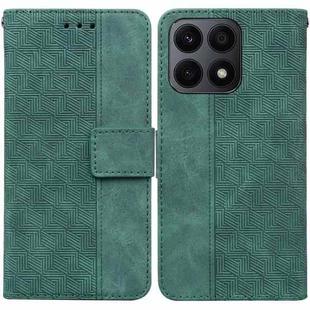 For Honor X8a Geometric Embossed Leather Phone Case(Green)