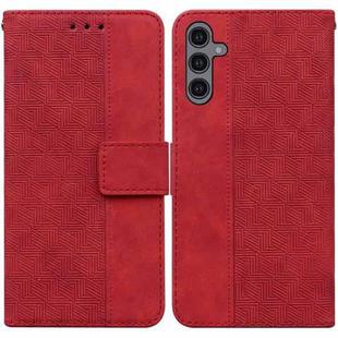 For Samsung Galaxy A24 4G Geometric Embossed Leather Phone Case(Red)