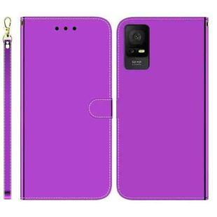 For TCL 408 Imitated Mirror Surface Leather Phone Case(Purple)