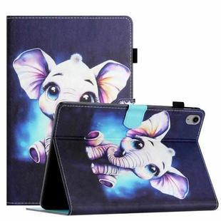 For iPad 10th Gen 10.9 2022 Coloured Drawing Stitching Smart Leather Tablet Case(Elephant)