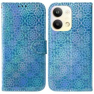 For OPPO Reno9 Pro Colorful Magnetic Buckle Leather Phone Case(Blue)