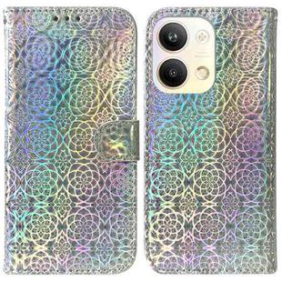 For OPPO Reno9 Pro Colorful Magnetic Buckle Leather Phone Case(Silver)
