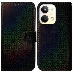 For OPPO Reno9 Pro Colorful Magnetic Buckle Leather Phone Case(Black)