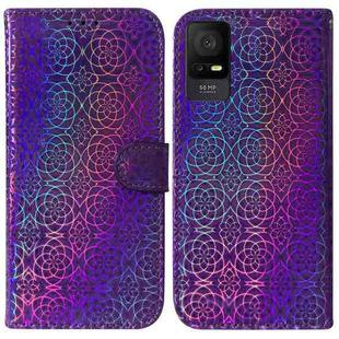 For TCL 408 Colorful Magnetic Buckle Leather Phone Case(Purple)