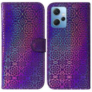 For Xiaomi Redmi Note 12 4G Global Colorful Magnetic Buckle Leather Phone Case(Purple)