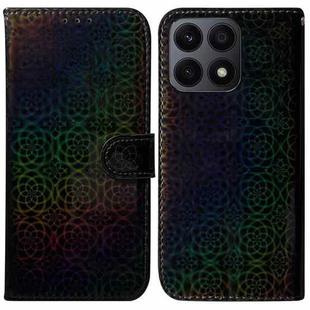 For Honor X8a Colorful Magnetic Buckle Leather Phone Case(Black)