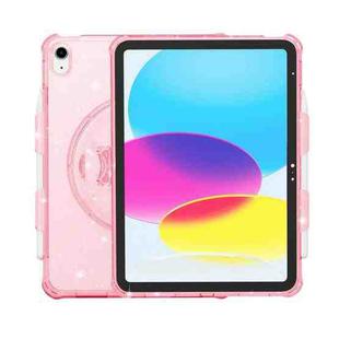 For iPad 10th Gen 10.9 2022 Terminator Shockproof Glitter Powder Tablet Case with Holder(Pink)