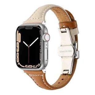 Small Waist Butterfly Buckle Watch Band For Apple Watch Ultra 49mm / Series 8&7 45mm / SE 2&6&SE&5&4 44mm / 3&2&1 42mm(Color Matching)