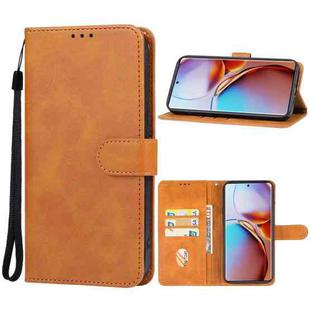 For Motorola Edge 40 Leather Phone Case(Brown)