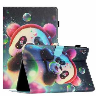 For Amazon Fire HD 10 2019/2017/2015 Coloured Drawing Stitching Smart Leather Tablet Case(Panda)