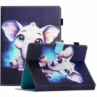 For 7 inch Coloured Drawing Stitching Leather Tablet Case(Elephant)