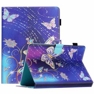 For 8 inch Coloured Drawing Stitching Leather Tablet Case(Butterfly)