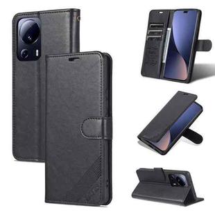For Xiaomi 13 Lite AZNS Sheepskin Texture Flip Leather Phone Case(Black)