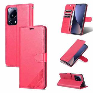For Xiaomi 13 Lite AZNS Sheepskin Texture Flip Leather Phone Case(Red)