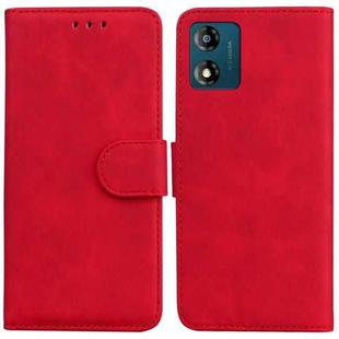 For Motorola Moto E13 Skin Feel Pure Color Flip Leather Phone Case(Red)