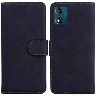 For Motorola Moto E13 Skin Feel Pure Color Flip Leather Phone Case(Black)
