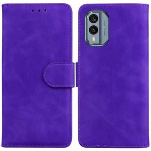 For Nokia X30 Skin Feel Pure Color Flip Leather Phone Case(Purple)