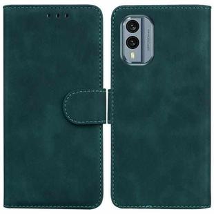 For Nokia X30 Skin Feel Pure Color Flip Leather Phone Case(Green)