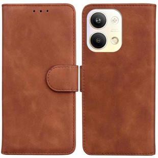 For OPPO Reno9 Pro Skin Feel Pure Color Flip Leather Phone Case(Brown)