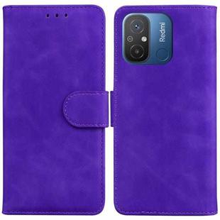 For Xiaomi Redmi 12C / 11A Skin Feel Pure Color Flip Leather Phone Case(Purple)