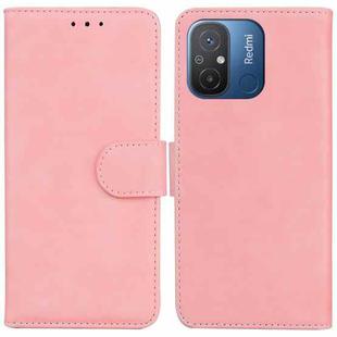 For Xiaomi Redmi 12C / 11A Skin Feel Pure Color Flip Leather Phone Case(Pink)