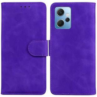 For Xiaomi Redmi Note 12 4G Global Skin Feel Pure Color Flip Leather Phone Case(Purple)