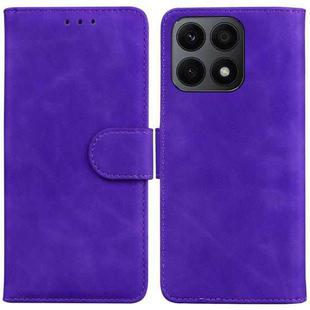 For Honor X8a Skin Feel Pure Color Flip Leather Phone Case(Purple)