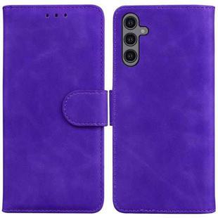 For Samsung Galaxy A24 4G Skin Feel Pure Color Flip Leather Phone Case(Purple)