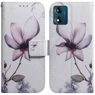 For Motorola Moto E13 Coloured Drawing Flip Leather Phone Case(Magnolia)