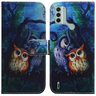 For Nokia C31 Coloured Drawing Flip Leather Phone Case(Oil Painting Owl)