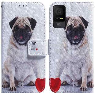 For TCL 408 Coloured Drawing Flip Leather Phone Case(Pug)