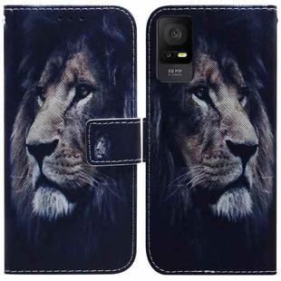 For TCL 408 Coloured Drawing Flip Leather Phone Case(Lion)