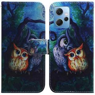 For Xiaomi Redmi Note 12 4G Global Coloured Drawing Flip Leather Phone Case(Oil Painting Owl)