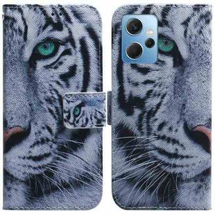 For Xiaomi Redmi Note 12 4G Global Coloured Drawing Flip Leather Phone Case(Tiger)