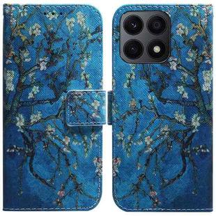 For Honor X8a Coloured Drawing Flip Leather Phone Case(Apricot)