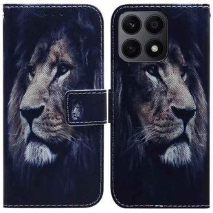 For Honor X8a Coloured Drawing Flip Leather Phone Case(Lion)