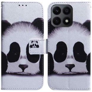 For Honor X8a Coloured Drawing Flip Leather Phone Case(Panda)