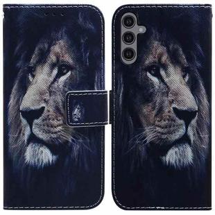 For Samsung Galaxy A24 4G Coloured Drawing Flip Leather Phone Case(Lion)