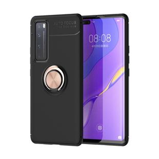 For Huawei Nova 7 Pro Lenuo Shockproof TPU Protective Case with Invisible Holder(Black Gold)