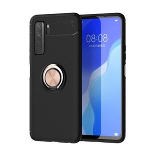 For Huawei Nova 7 SE Lenuo Shockproof TPU Protective Case with Invisible Holder(Black Gold)