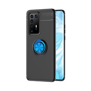 For Huawei P40 Pro+ Lenuo Shockproof TPU Protective Case with Invisible Holder(Black Blue)